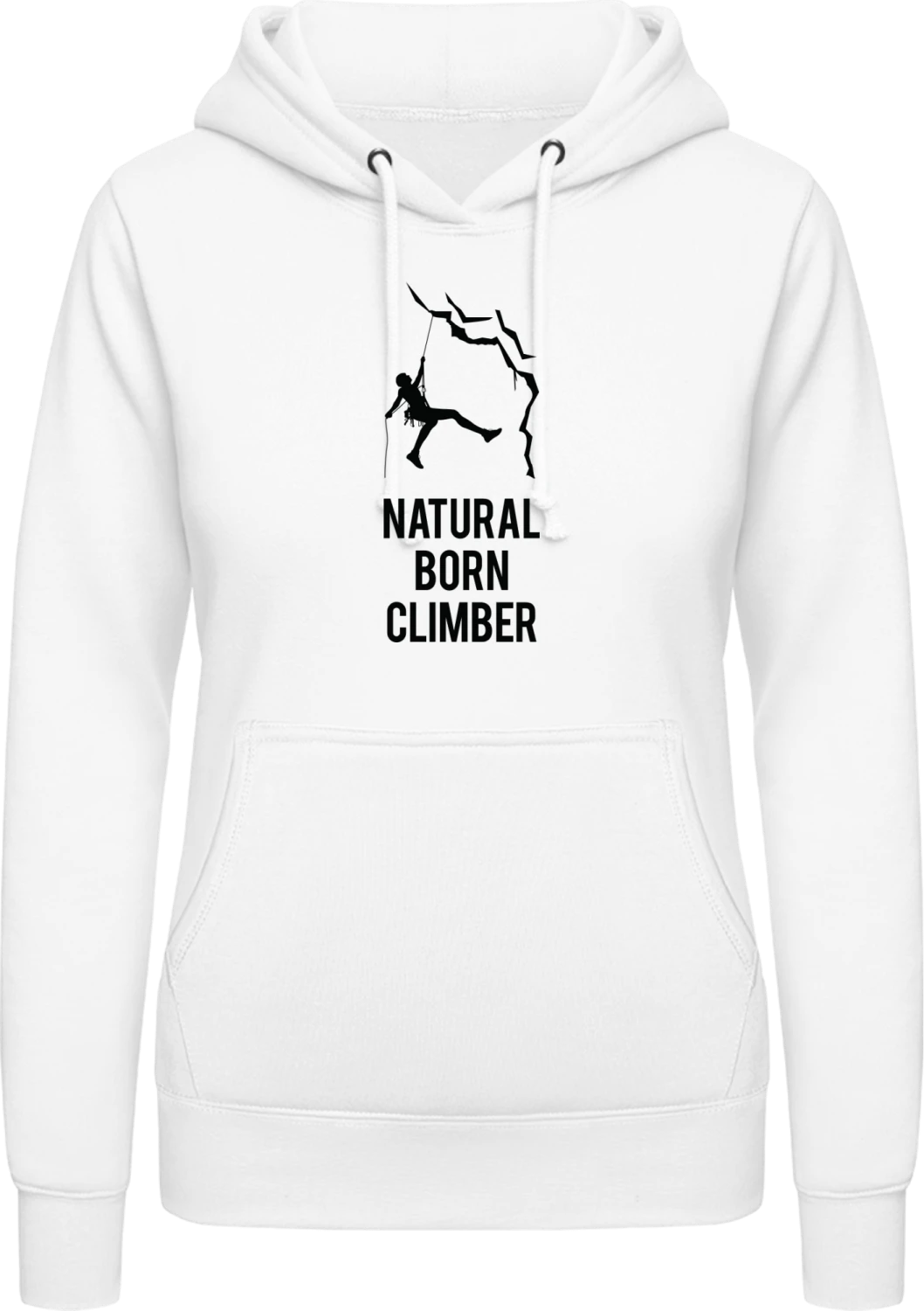 Natural Born Climber - Arctic white AWDis ladies hoodie - Front