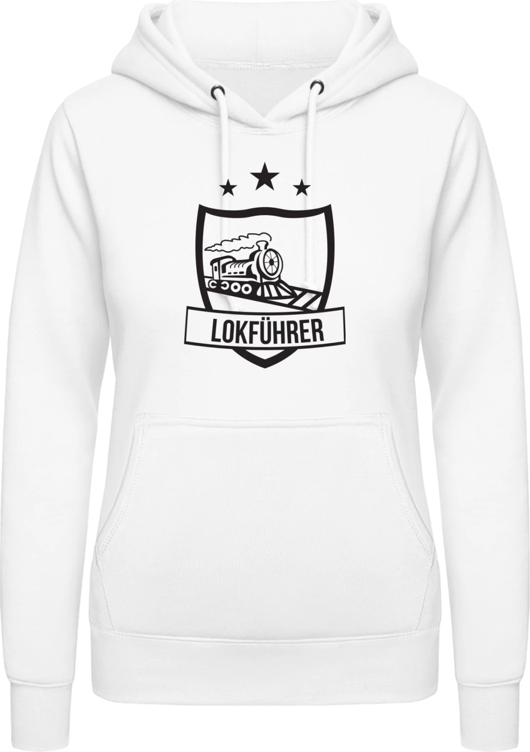 Lokführer Star - Arctic white AWDis ladies hoodie - Front