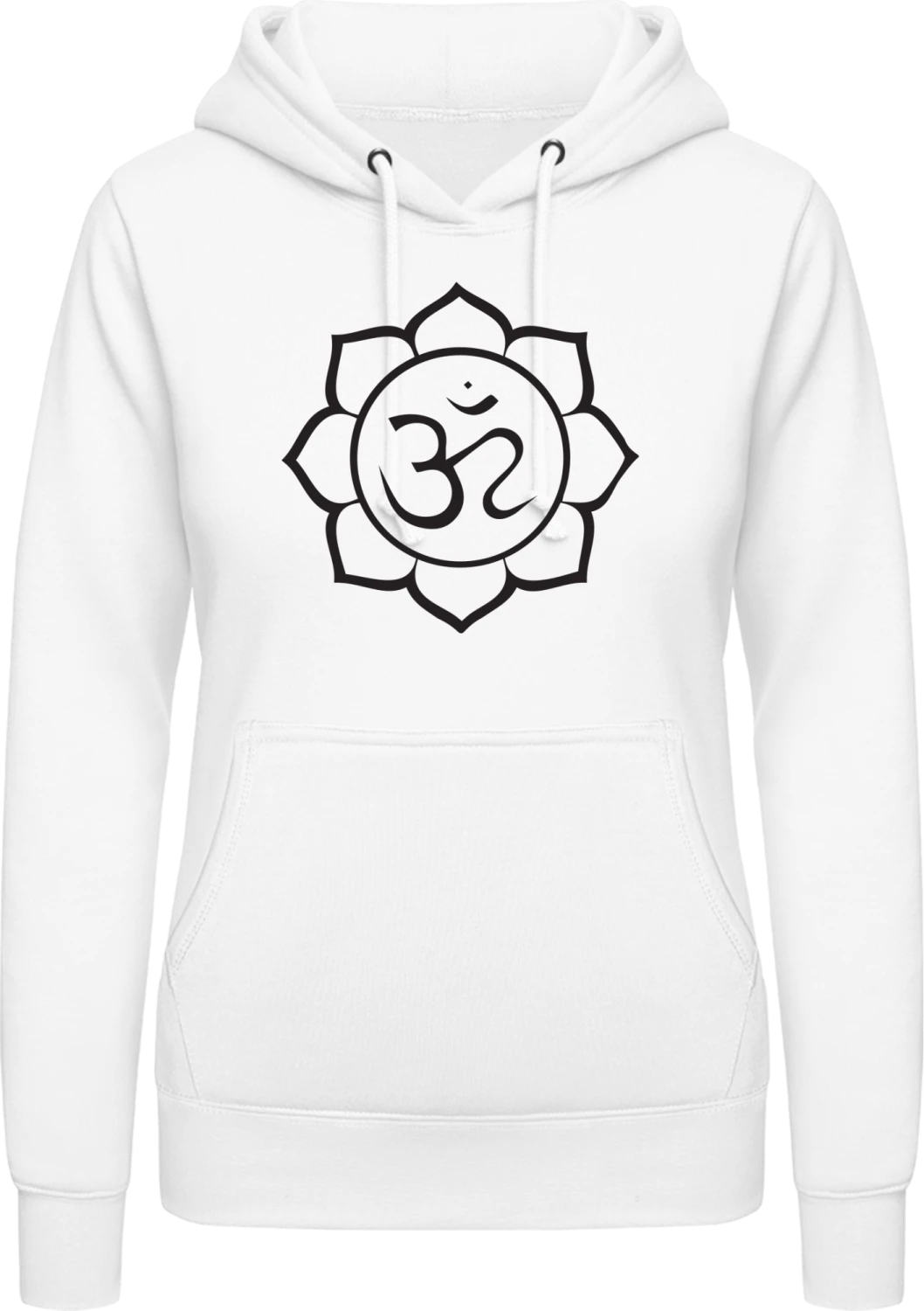 Om Lotus Flower - Arctic white AWDis ladies hoodie - Front