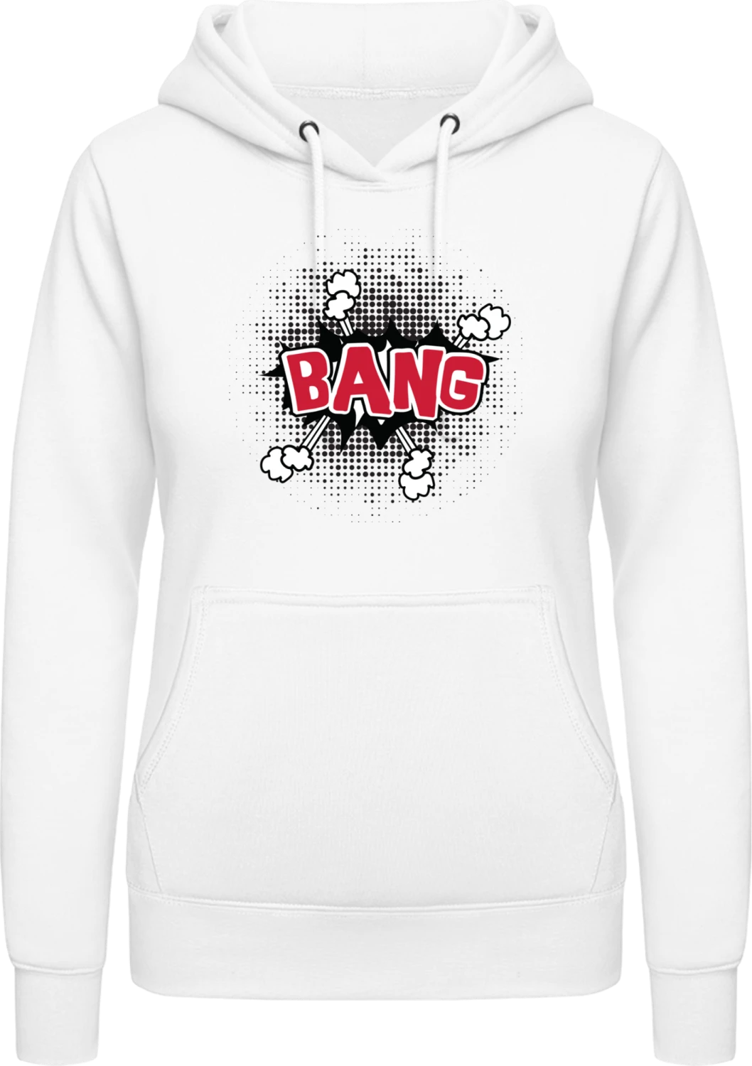 Bang - Arctic white AWDis ladies hoodie - Front