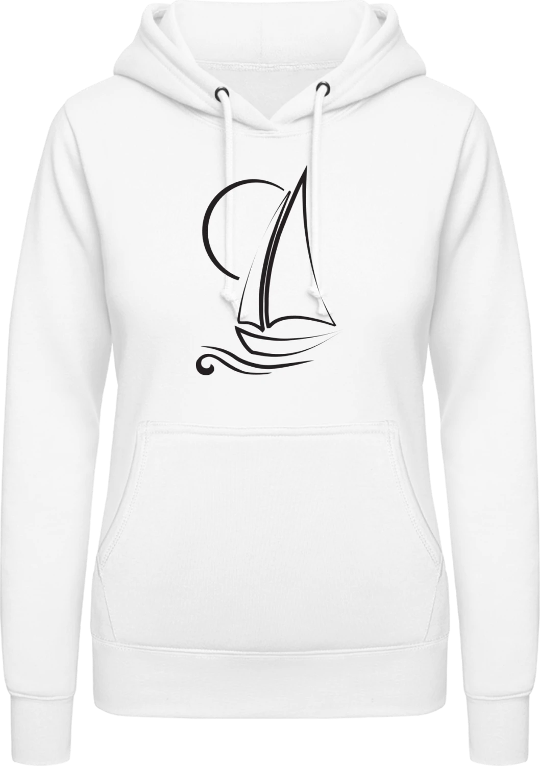 Segelboot Illustration - Arctic white AWDis ladies hoodie - Front