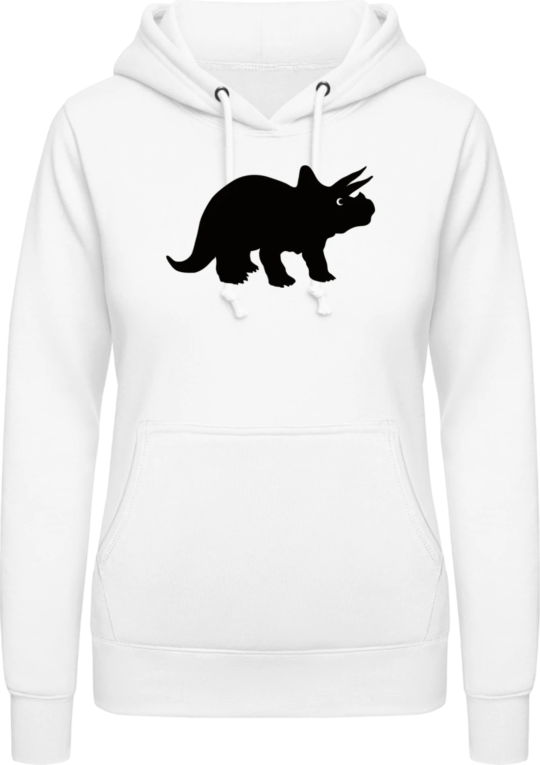 Triceratops Dinosaur - Arctic white AWDis ladies hoodie - Front