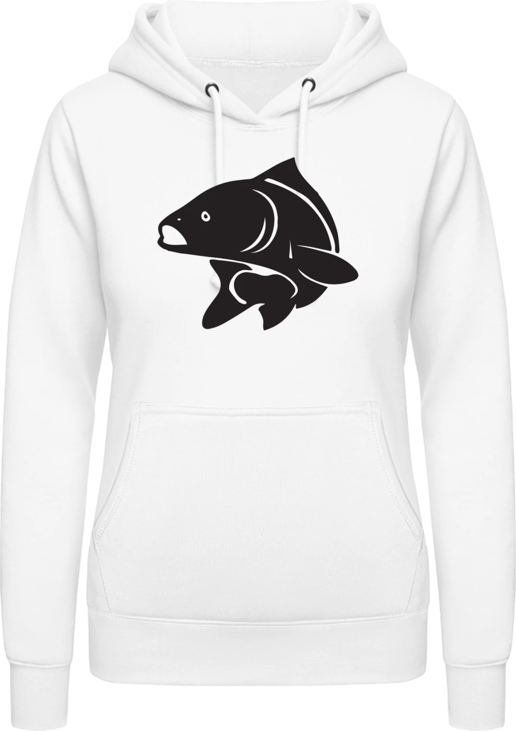 Carp Icon - Arctic white AWDis ladies hoodie - Front