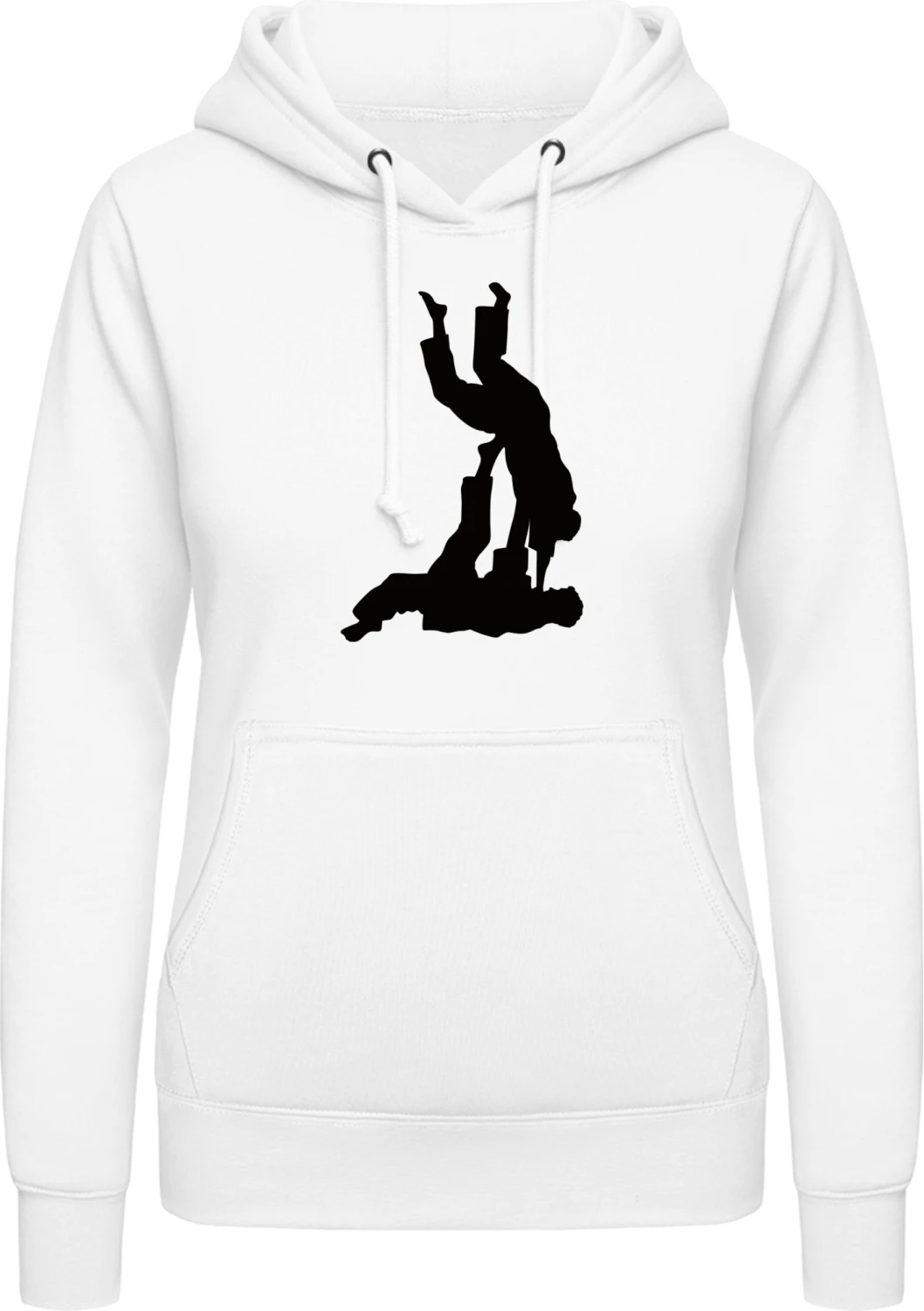 Judo Fight Scene - Arctic white AWDis ladies hoodie - Front