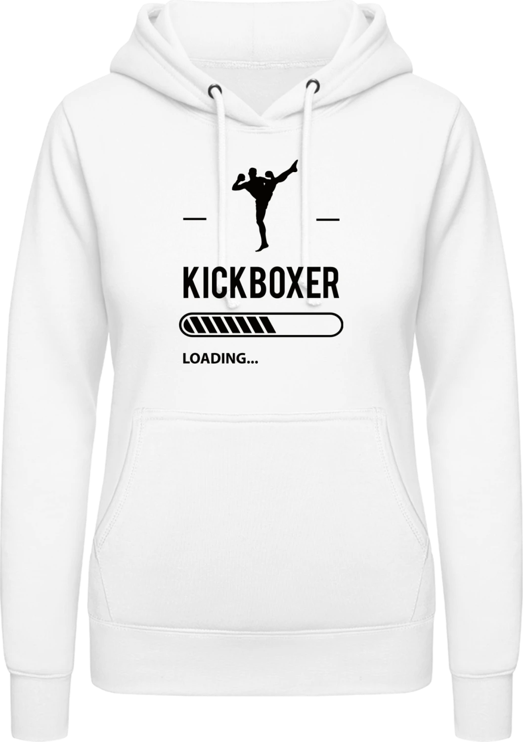 Kickboxer Loading - Arctic white AWDis ladies hoodie - Front