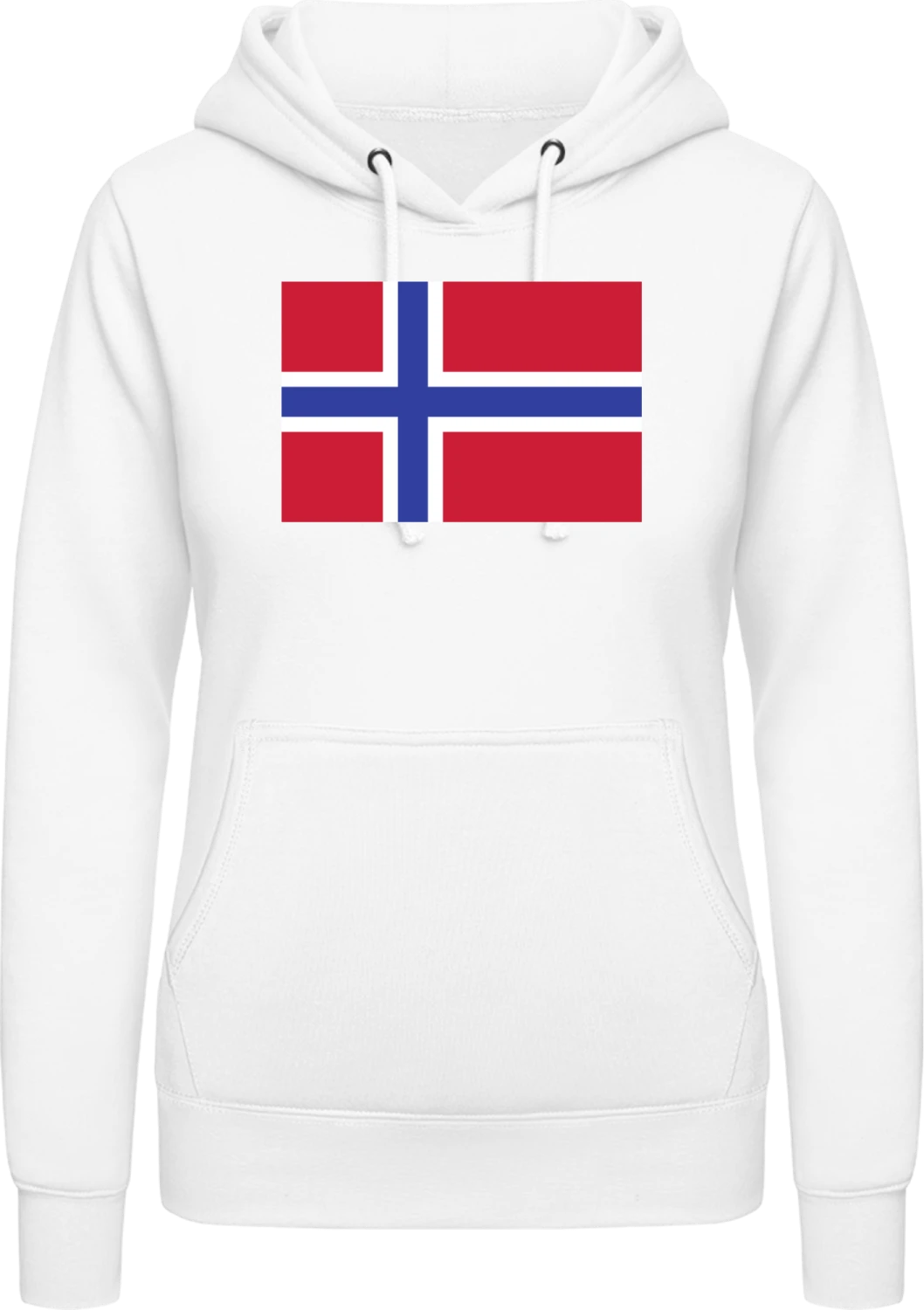 Norway Flag - Arctic white AWDis ladies hoodie - Front