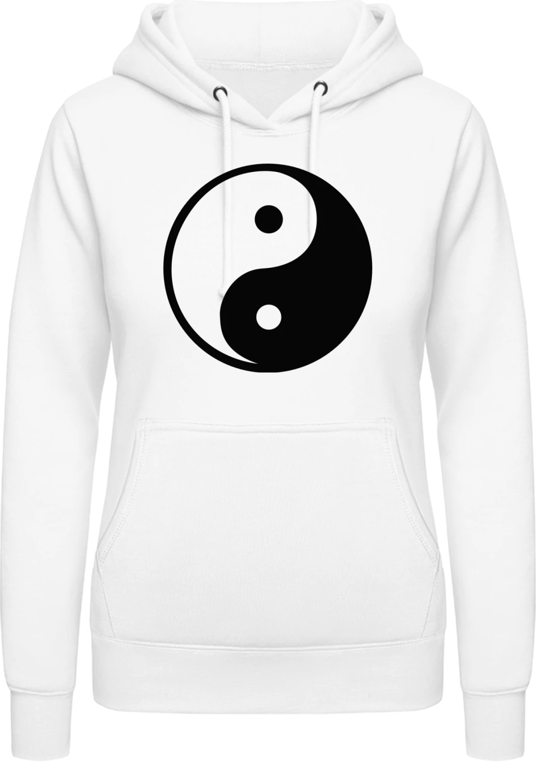 Yin and Yang - Arctic white AWDis ladies hoodie - Front