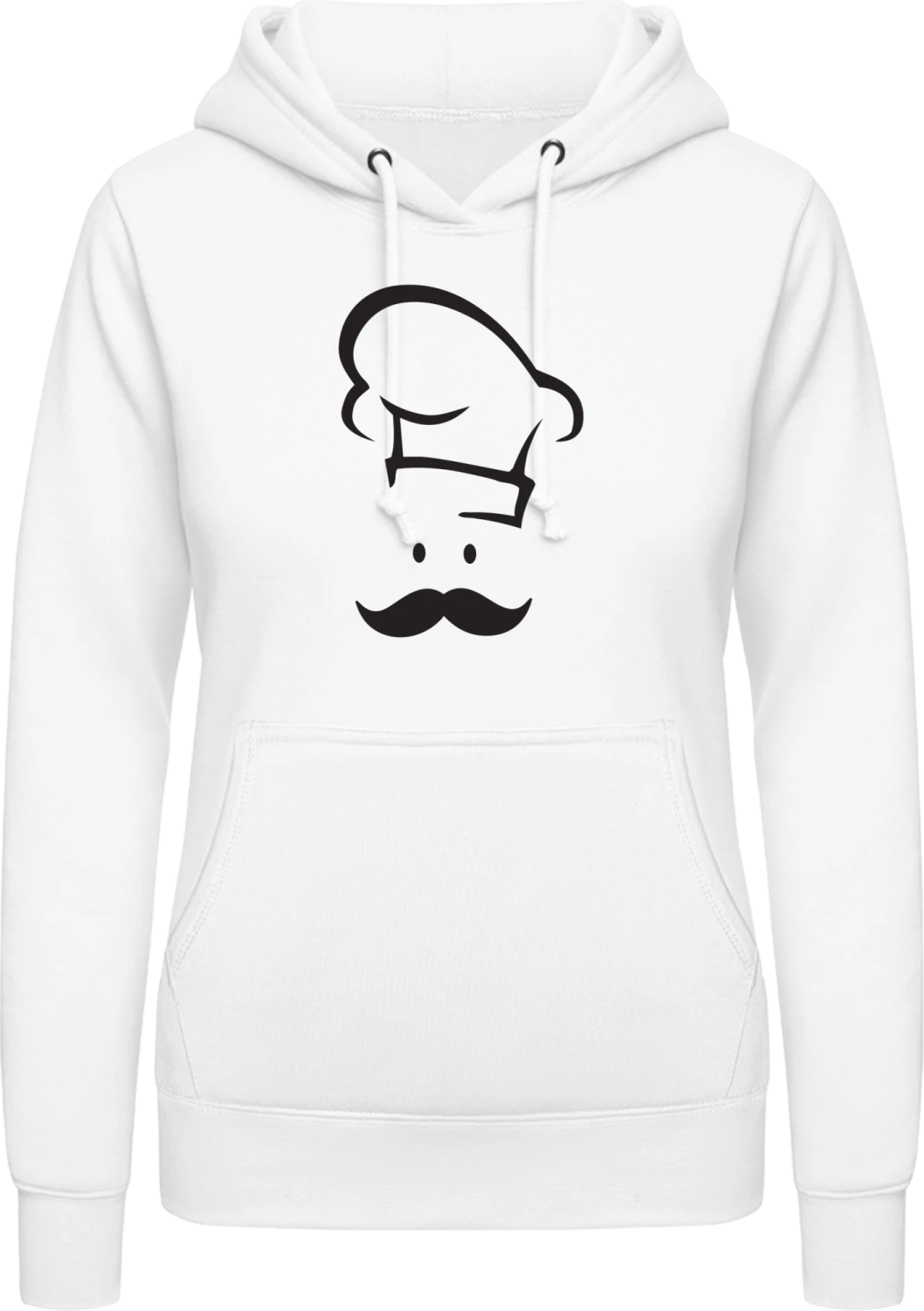 Cook Face - Arctic white AWDis ladies hoodie - Front