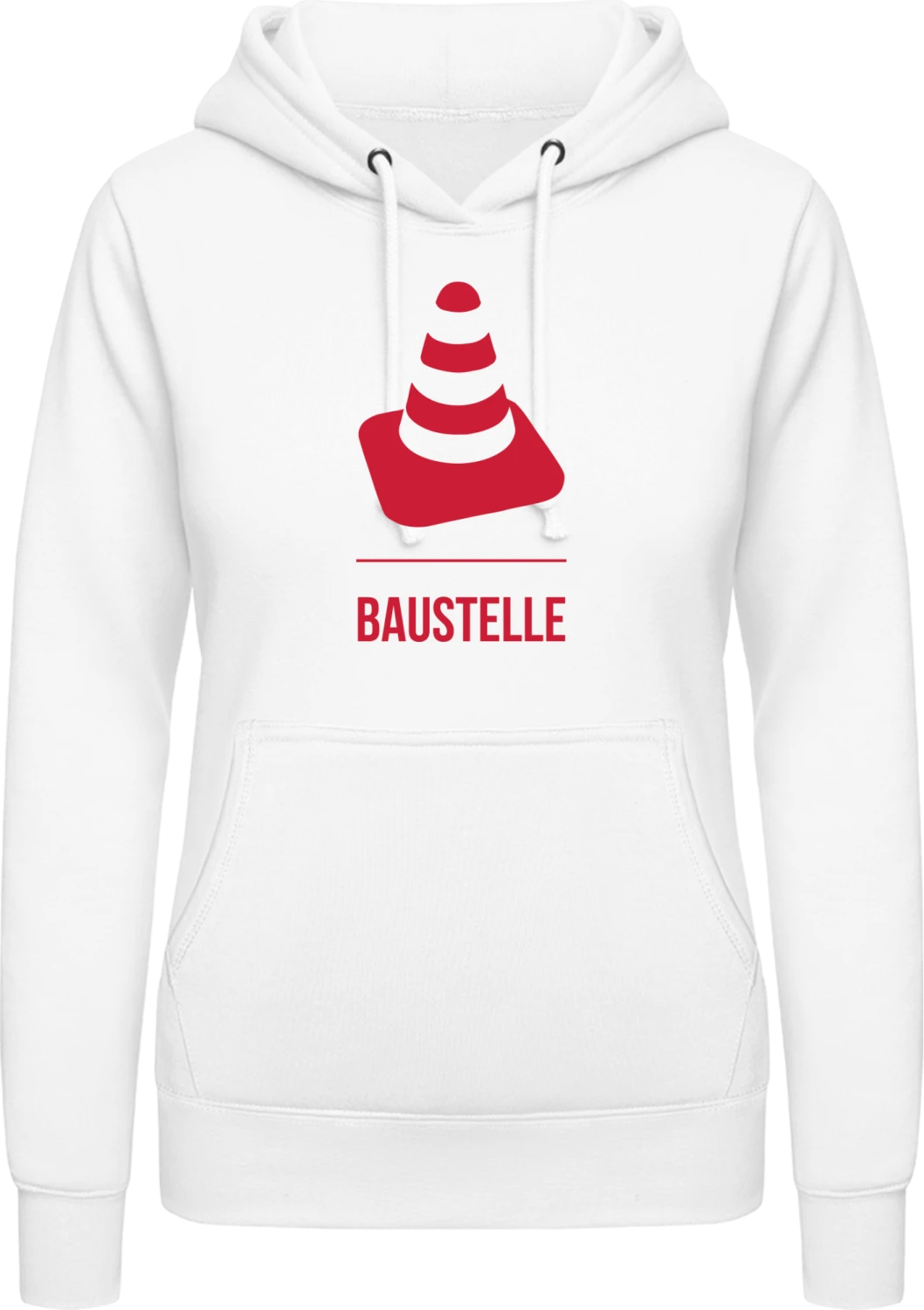 Baustelle - Arctic white AWDis ladies hoodie - Front