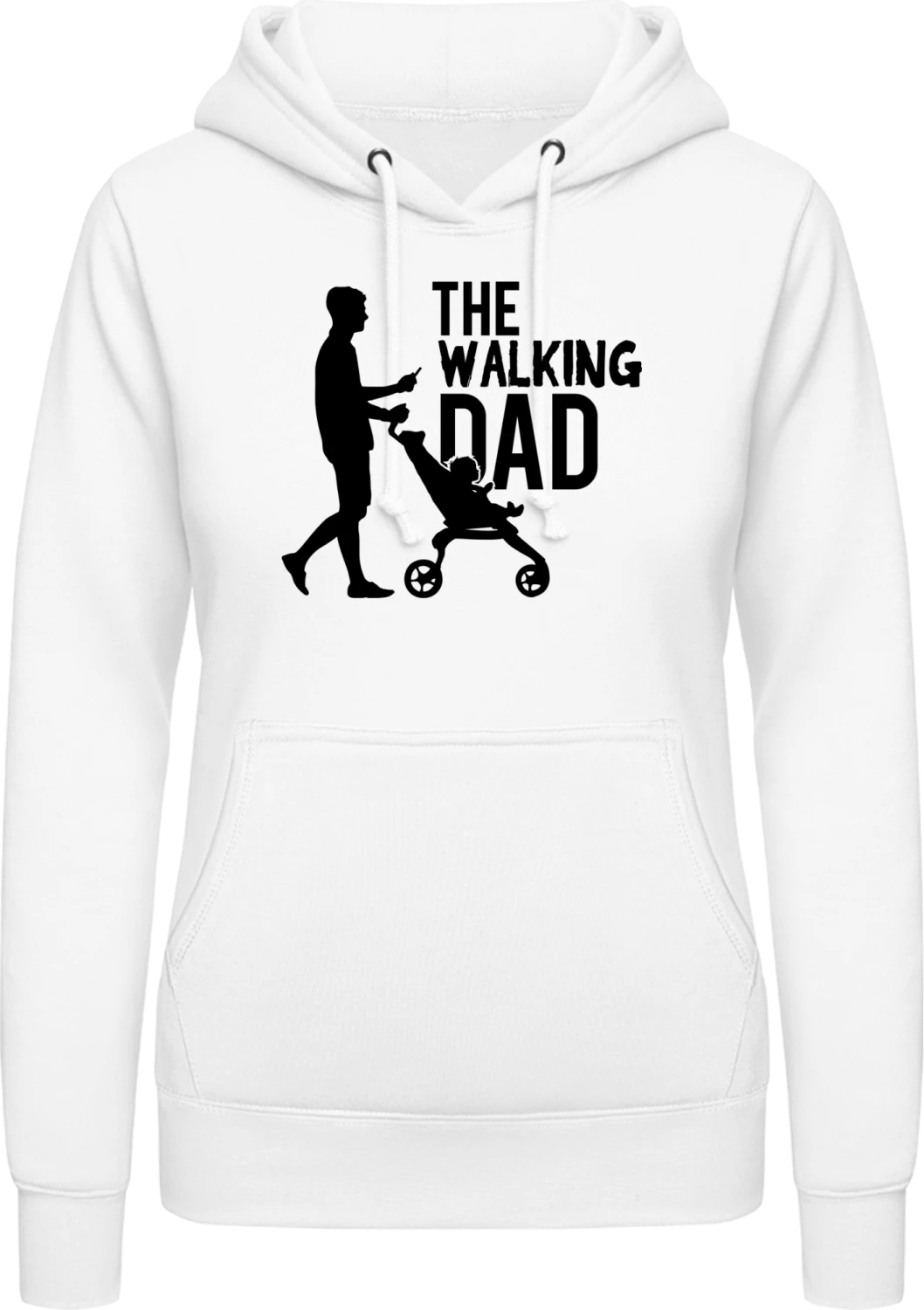 The Walking Dad - Arctic white AWDis ladies hoodie - Front