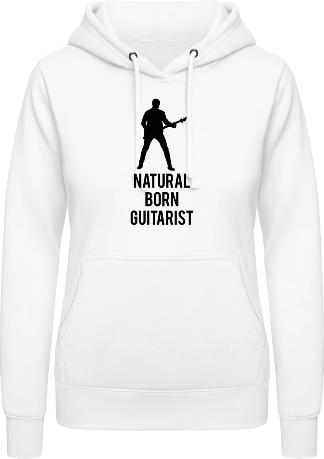 Natural Born Guitar Player - Arctic white AWDis ladies hoodie - Front