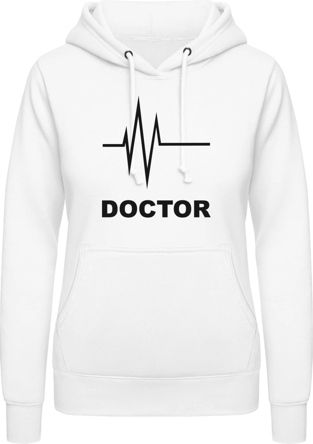 Doctor Heartbeat - Arctic white AWDis ladies hoodie - Front