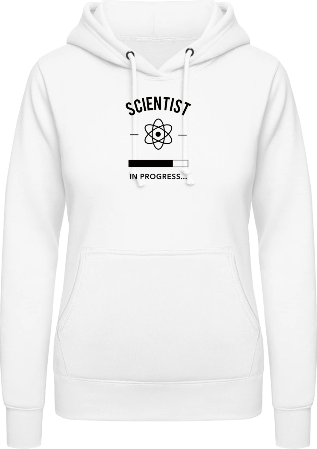 Scientist in Progress - Arctic white AWDis ladies hoodie - Front