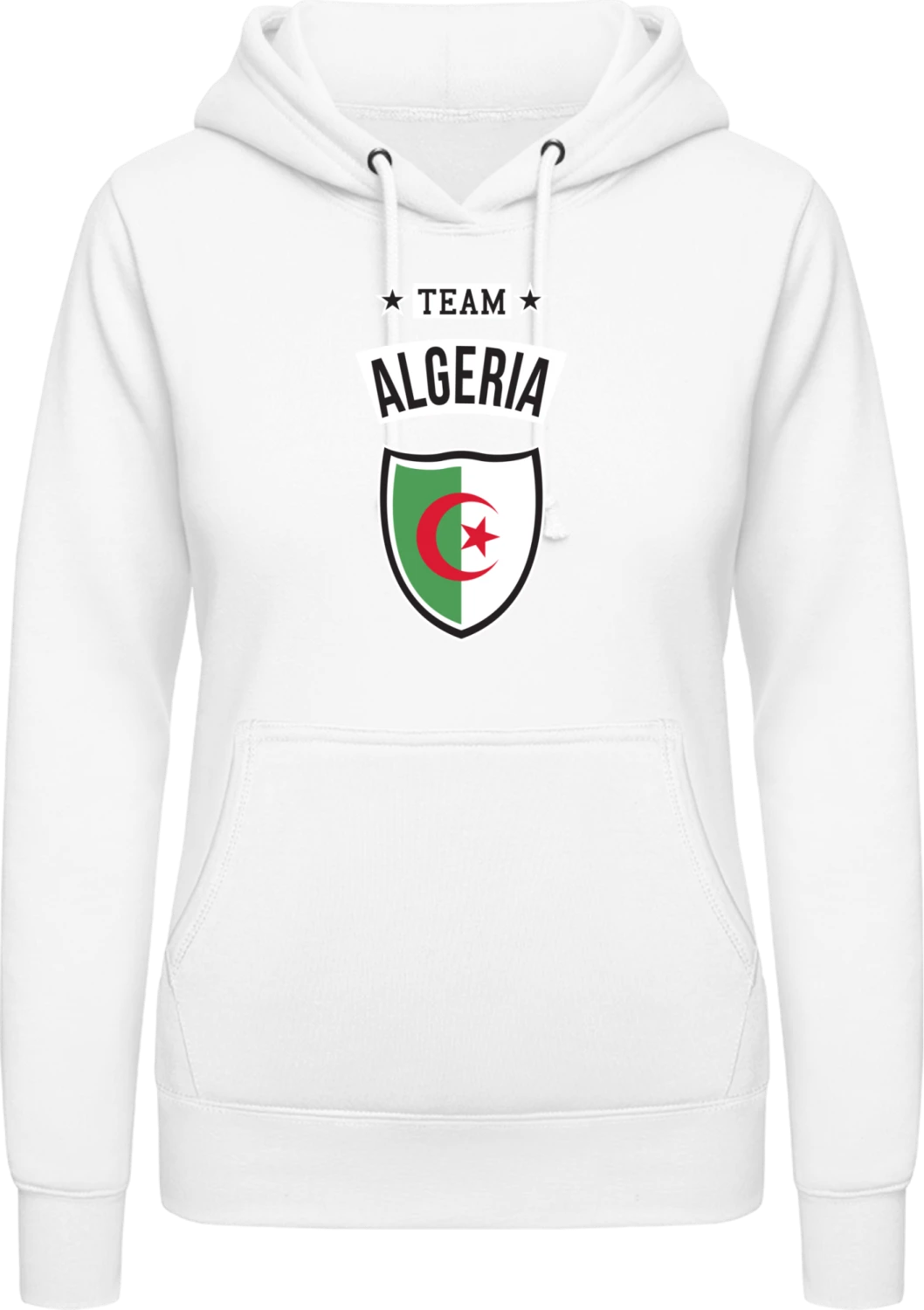 Team Algeria - Arctic white AWDis ladies hoodie - Front