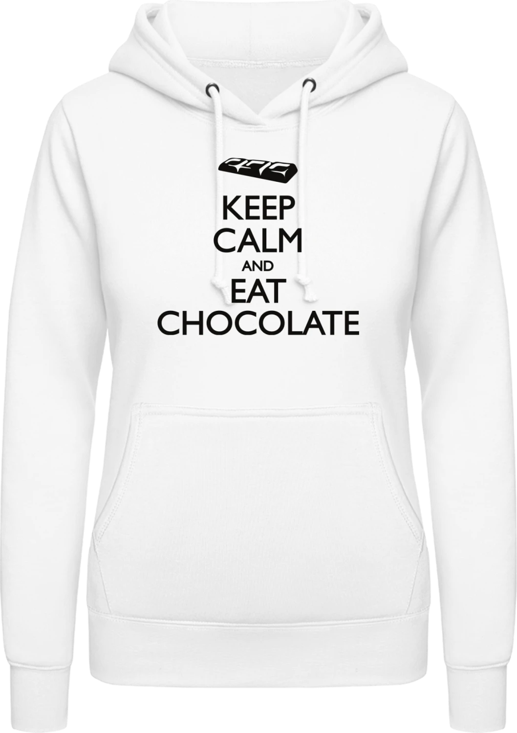 Keep Calm And Eat Chocolate - Arctic white AWDis ladies hoodie - Front