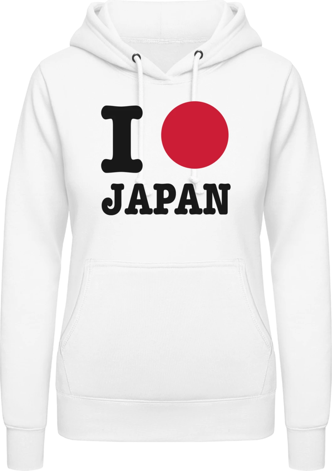 I Love Japan - Arctic white AWDis ladies hoodie - Front