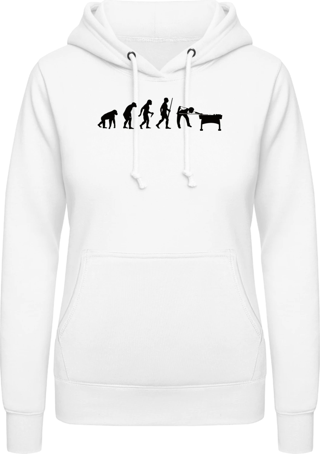 Billiards Evolution - Arctic white AWDis ladies hoodie - Front