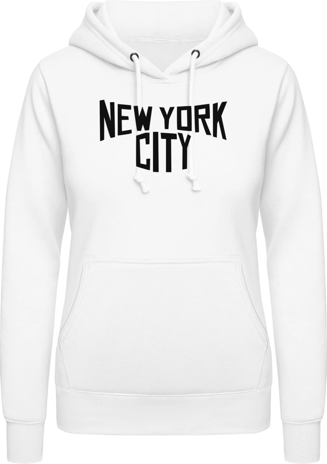 New York City - Arctic white AWDis ladies hoodie - Front