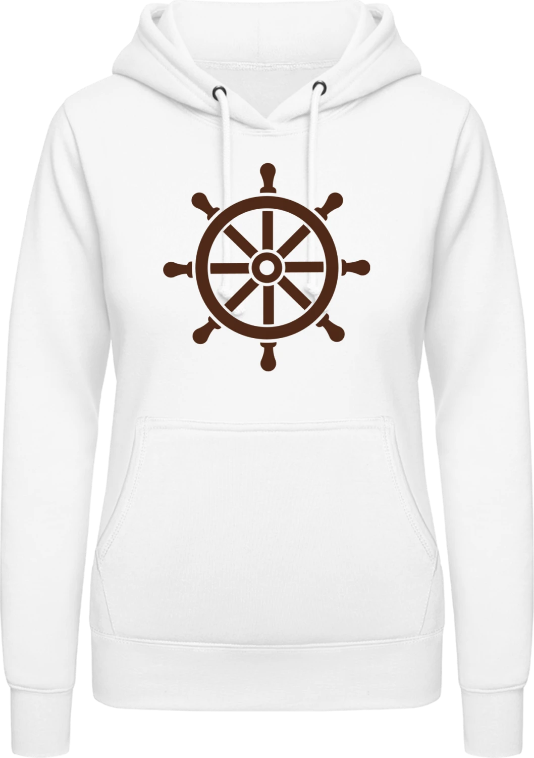 Steering Wheel - Arctic white AWDis ladies hoodie - Front