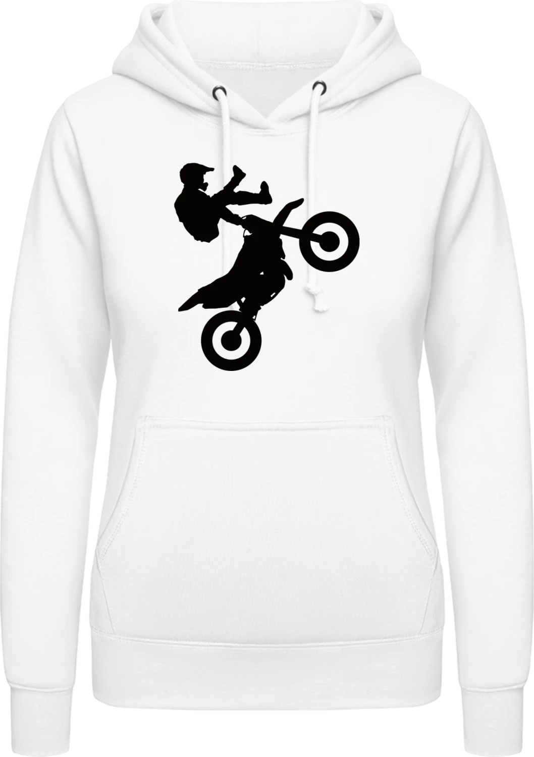 Motocross Silhouette - Arctic white AWDis ladies hoodie - Front