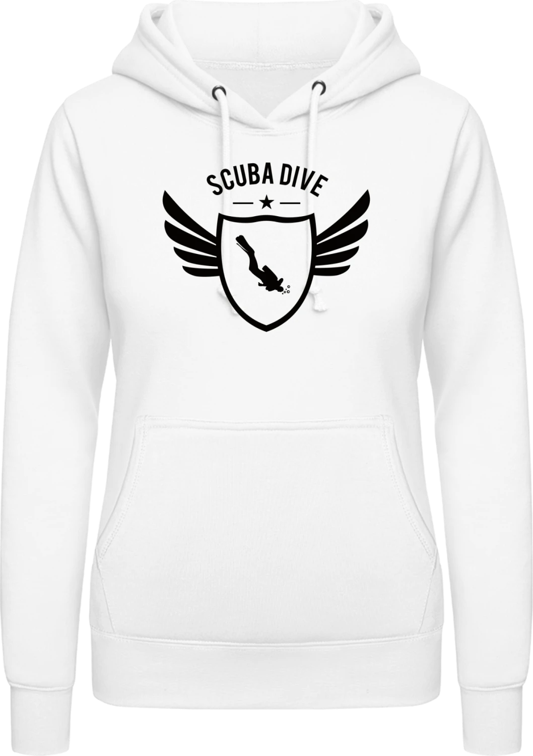 Scuba Dive Winged - Arctic white AWDis ladies hoodie - Front