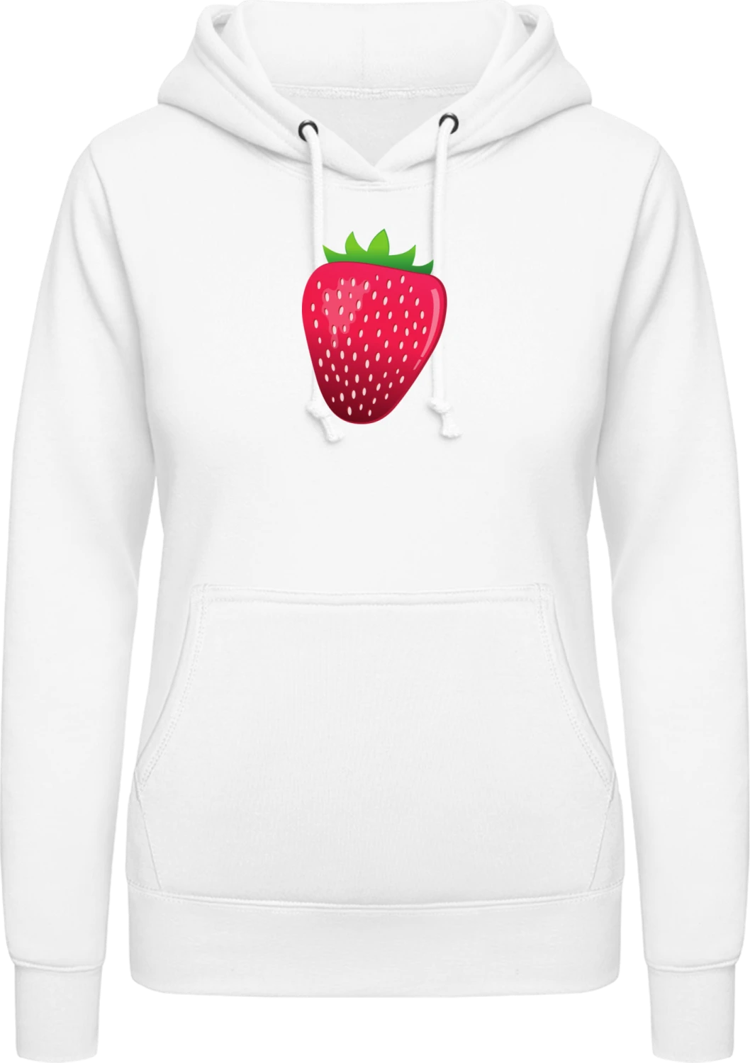 Erdbeere - Arctic white AWDis ladies hoodie - Front