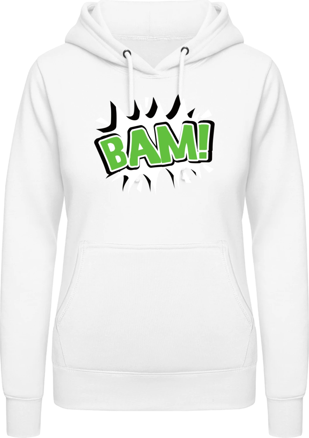 Bam - Arctic white AWDis ladies hoodie - Front