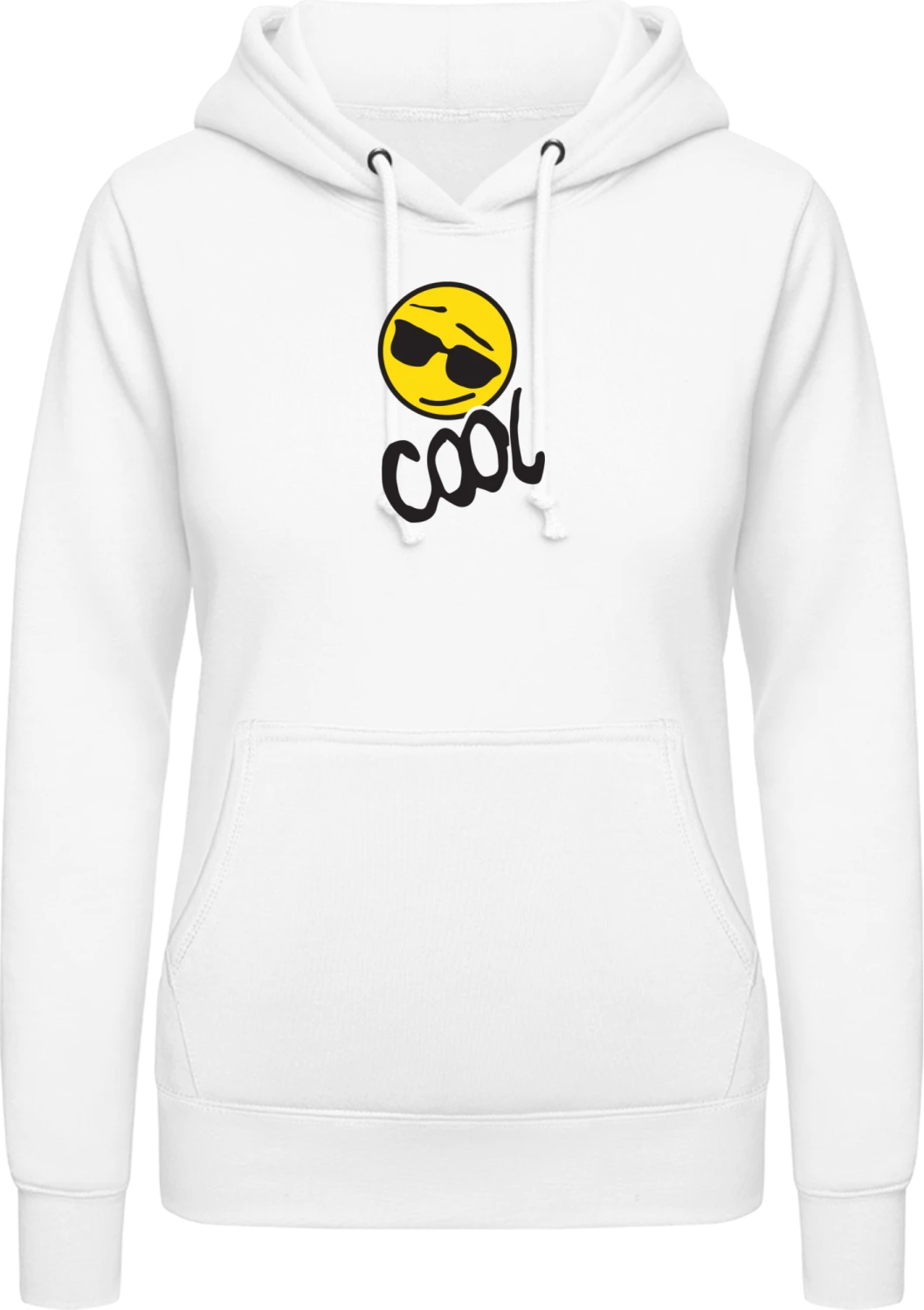 Cool Sunglass Smiley - Arctic white AWDis ladies hoodie - Front