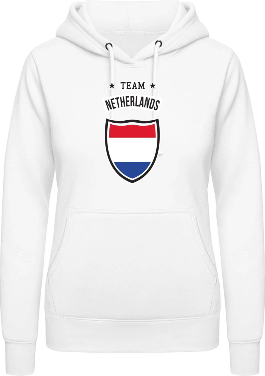 Team Netherlands - Arctic white AWDis ladies hoodie - Front