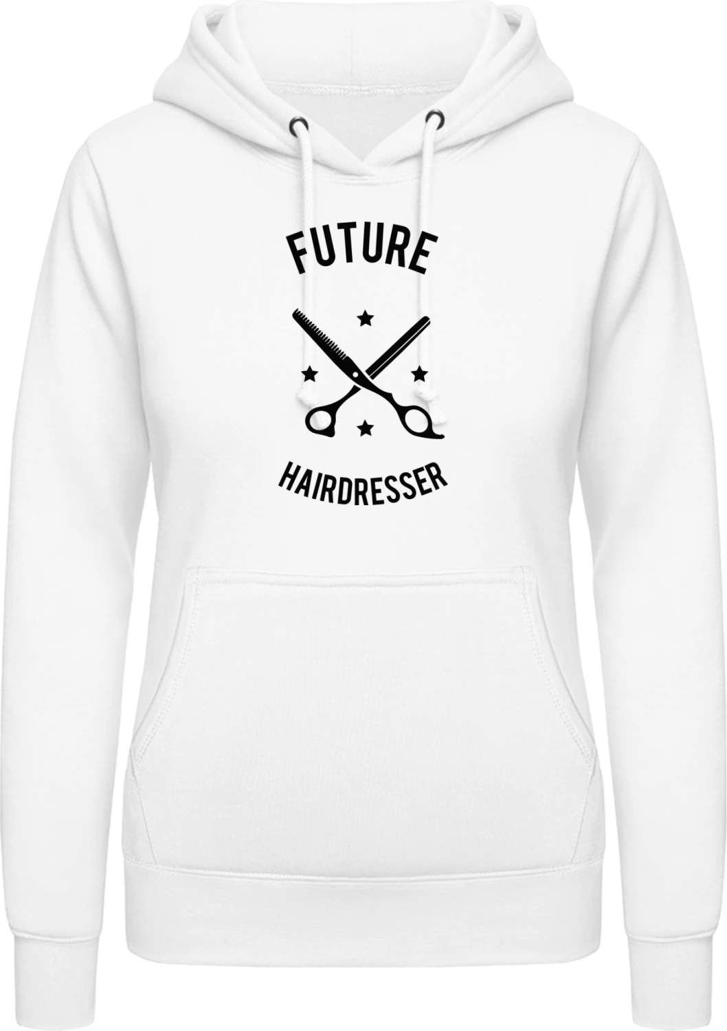 Future Hairdresser - Arctic white AWDis ladies hoodie - Front