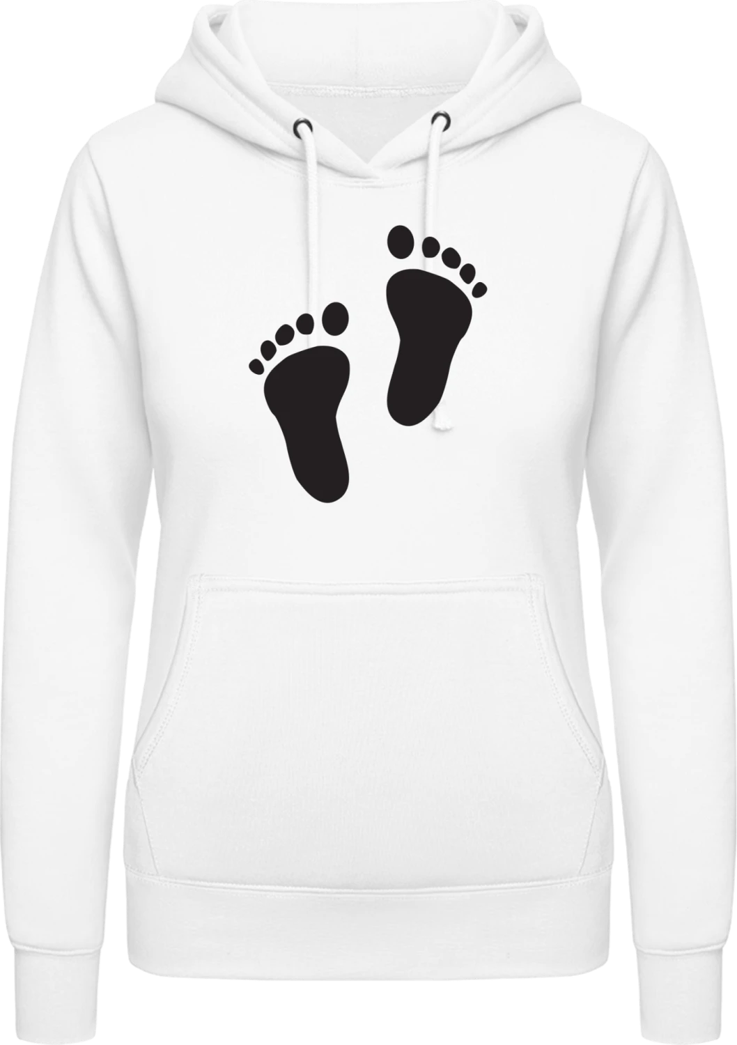 Feet Silhouette - Arctic white AWDis ladies hoodie - Front