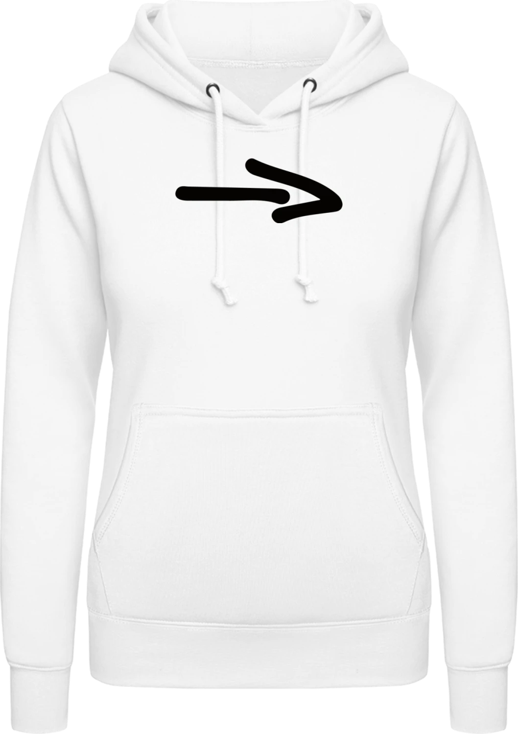 Arrow Left - Arctic white AWDis ladies hoodie - Front