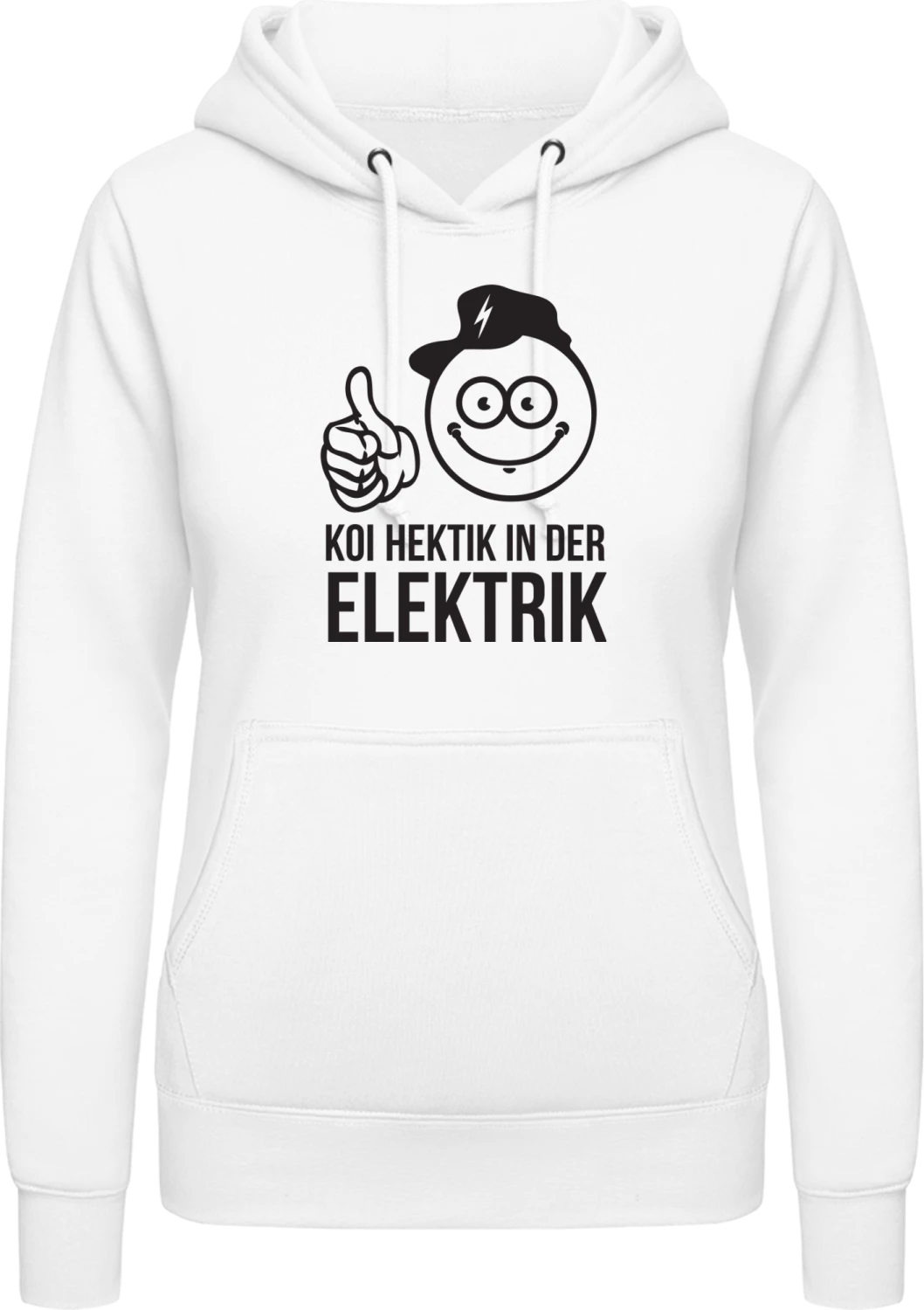 Koi Hektik in der Elektrik - Arctic white AWDis ladies hoodie - Front