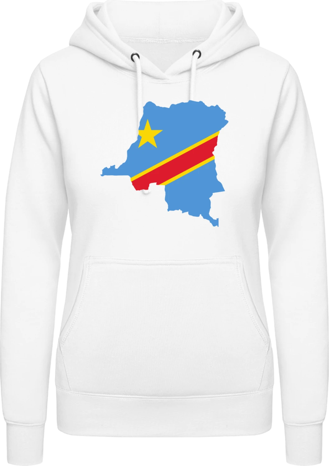 Kongo Map - Arctic white AWDis ladies hoodie - Front