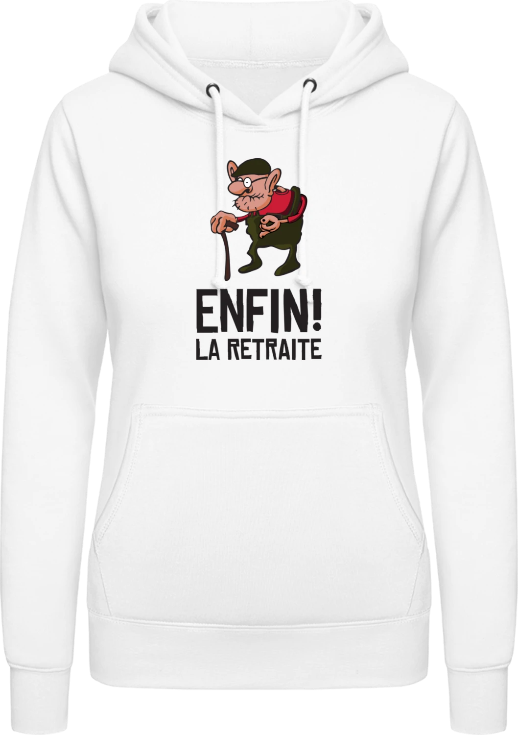 Enfin la retraite - Arctic white AWDis ladies hoodie - Front