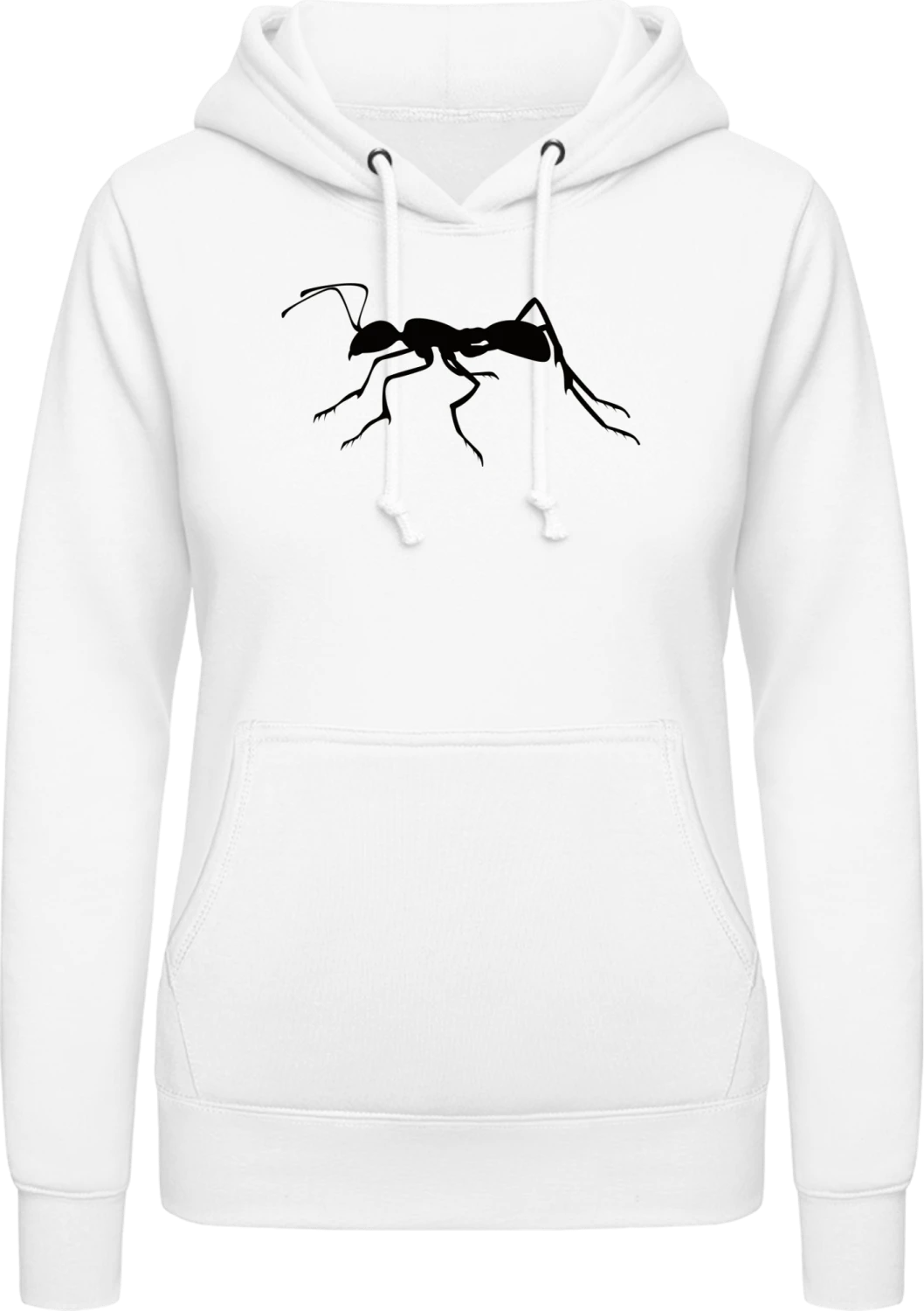 Ant Silhouette - Arctic white AWDis ladies hoodie - Front