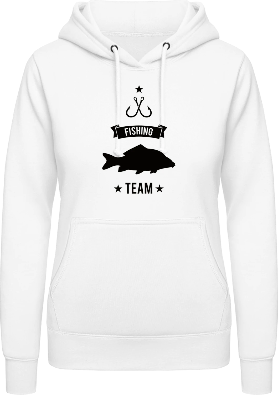 Carp Fishing Team - Arctic white AWDis ladies hoodie - Front