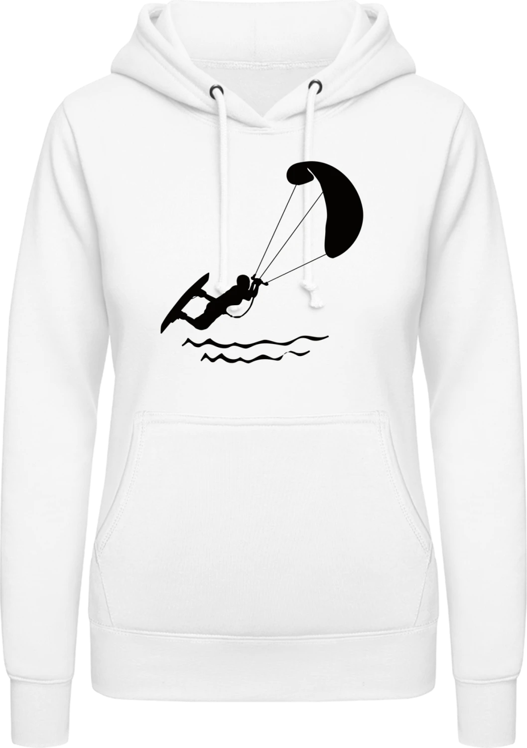 Kitesurfer Silhouette - Arctic white AWDis ladies hoodie - Front