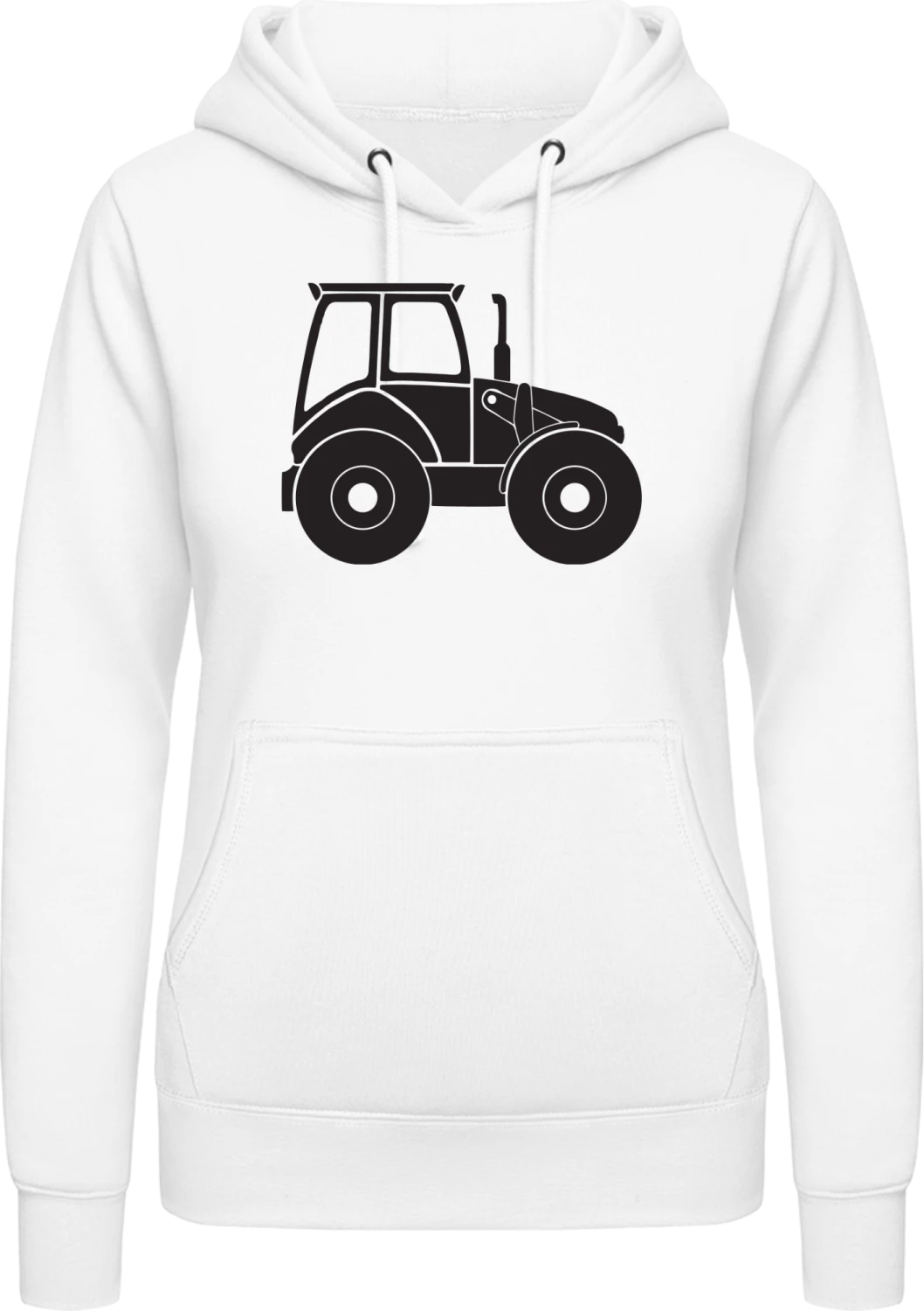 Tractor Silhouette - Arctic white AWDis ladies hoodie - Front