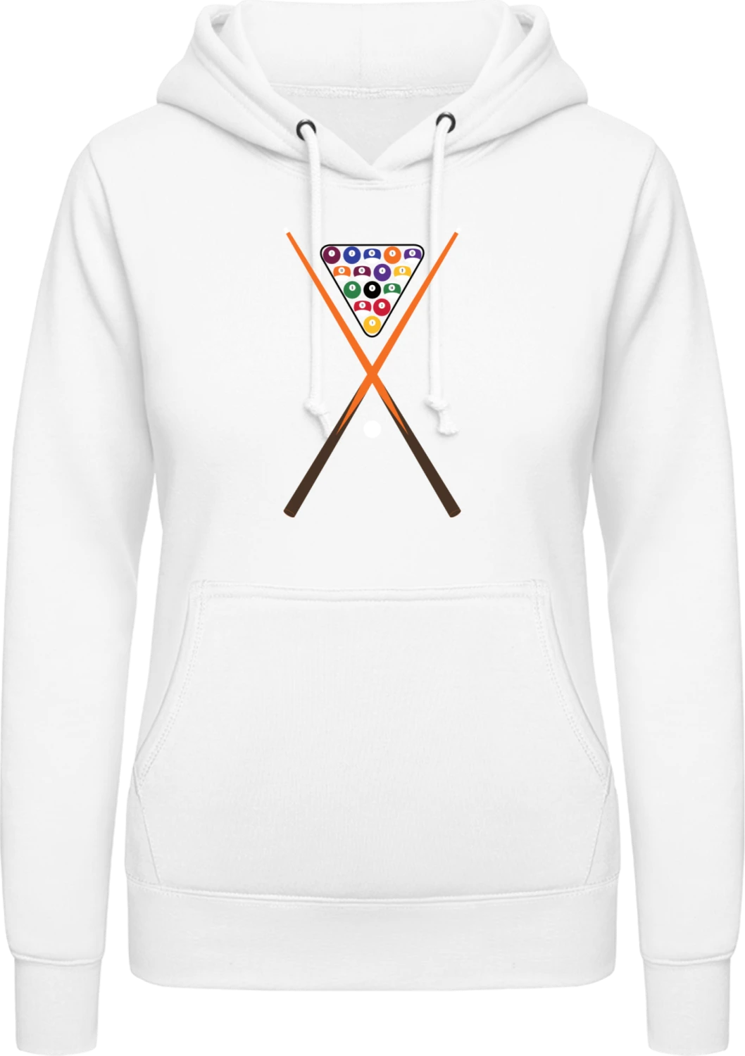 Billiards Kit - Arctic white AWDis ladies hoodie - Front