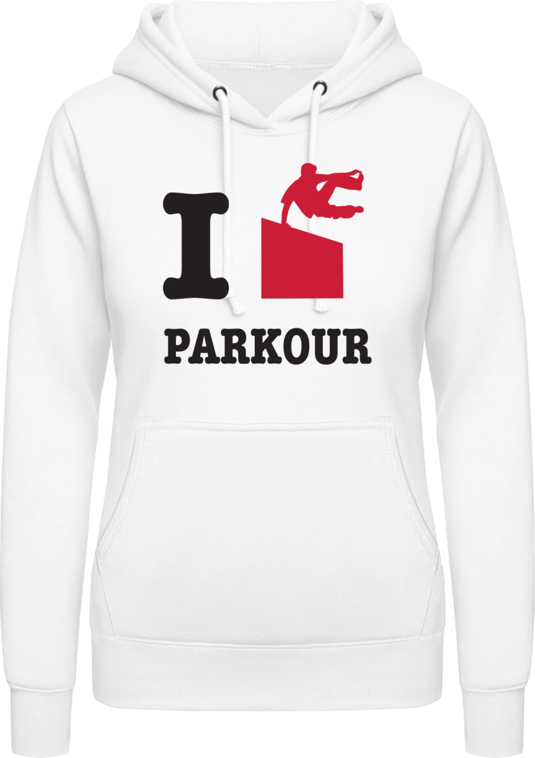 I Love Parkour - Arctic white AWDis ladies hoodie - Front