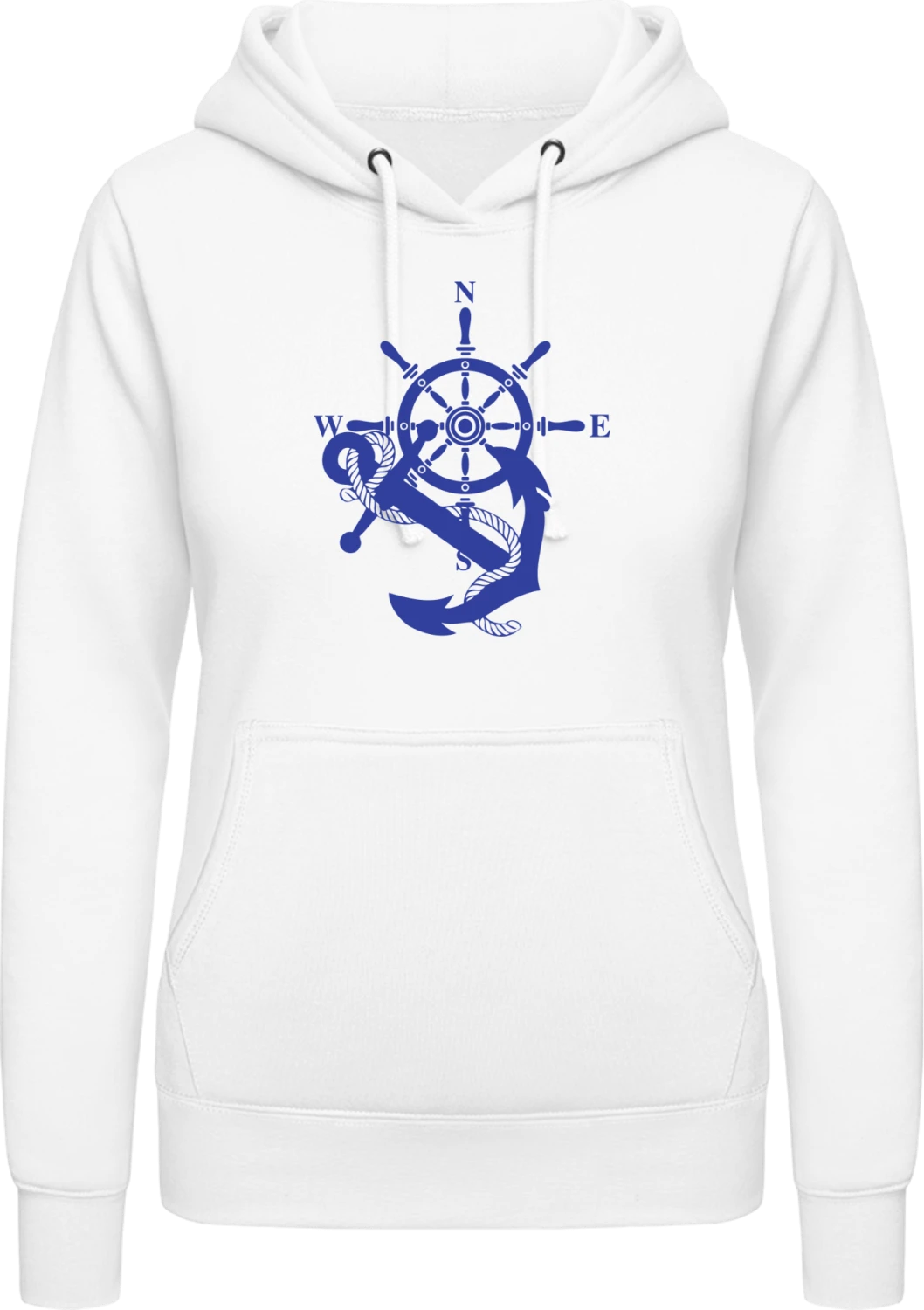 Sailing Logo - Arctic white AWDis ladies hoodie - Front