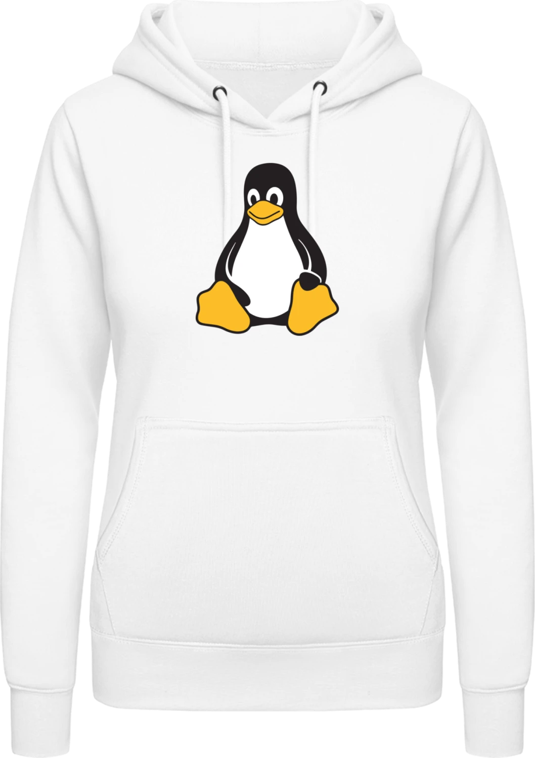 Linux Pinguin - Arctic white AWDis ladies hoodie - Front