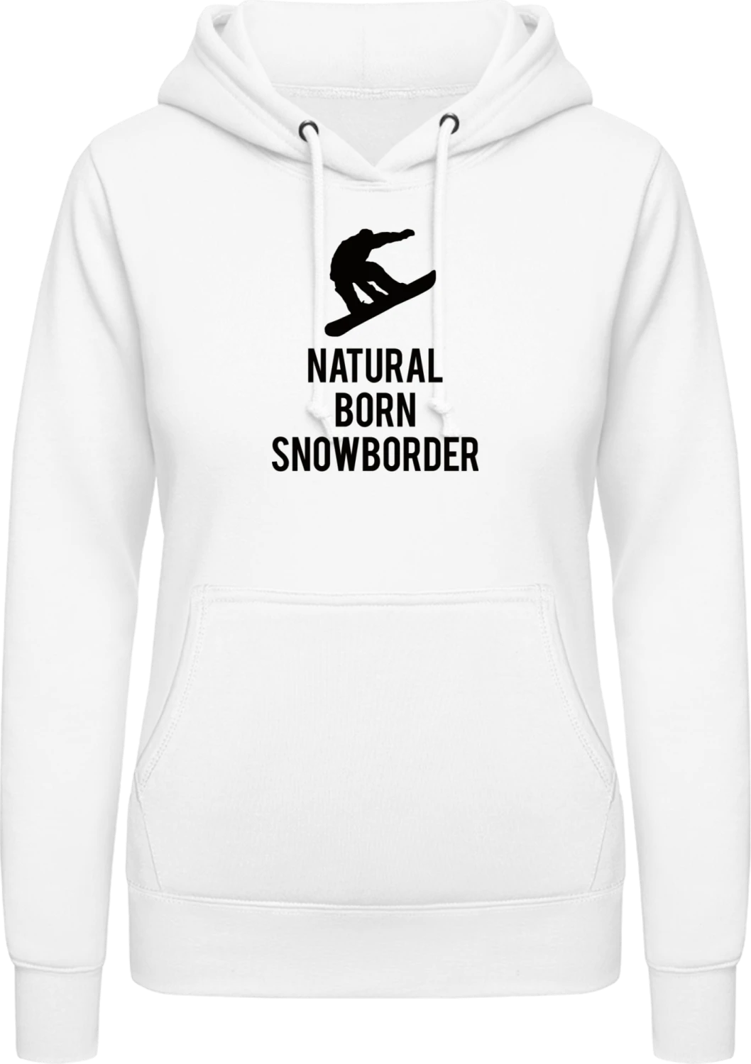 Natural Born Snowboarder - Arctic white AWDis ladies hoodie - Front