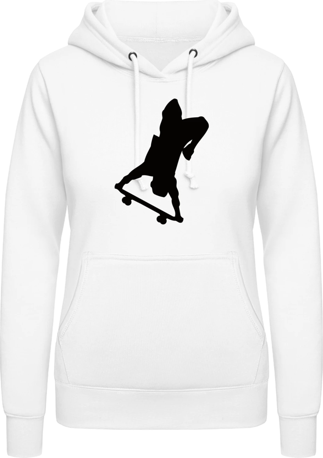 Skateboarder Trick - Arctic white AWDis ladies hoodie - Front