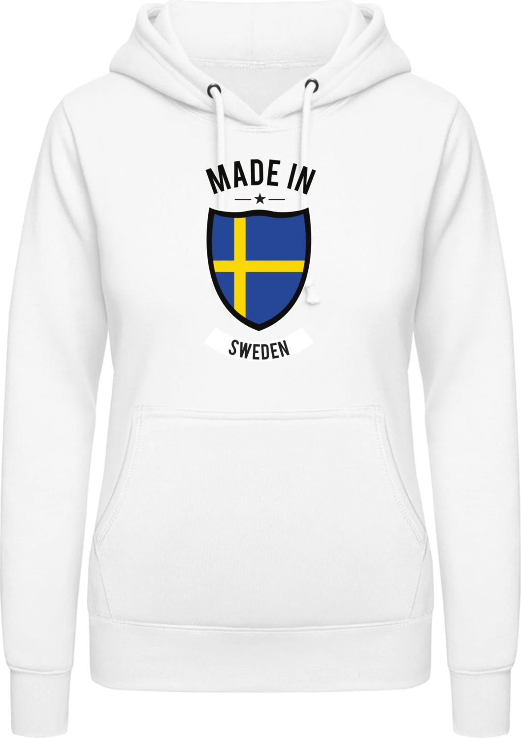 Made in Sweden - Arctic white AWDis ladies hoodie - Front