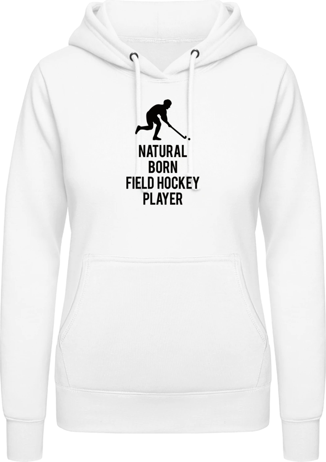 Natural Born Field Hockey Player - Arctic white AWDis ladies hoodie - Front