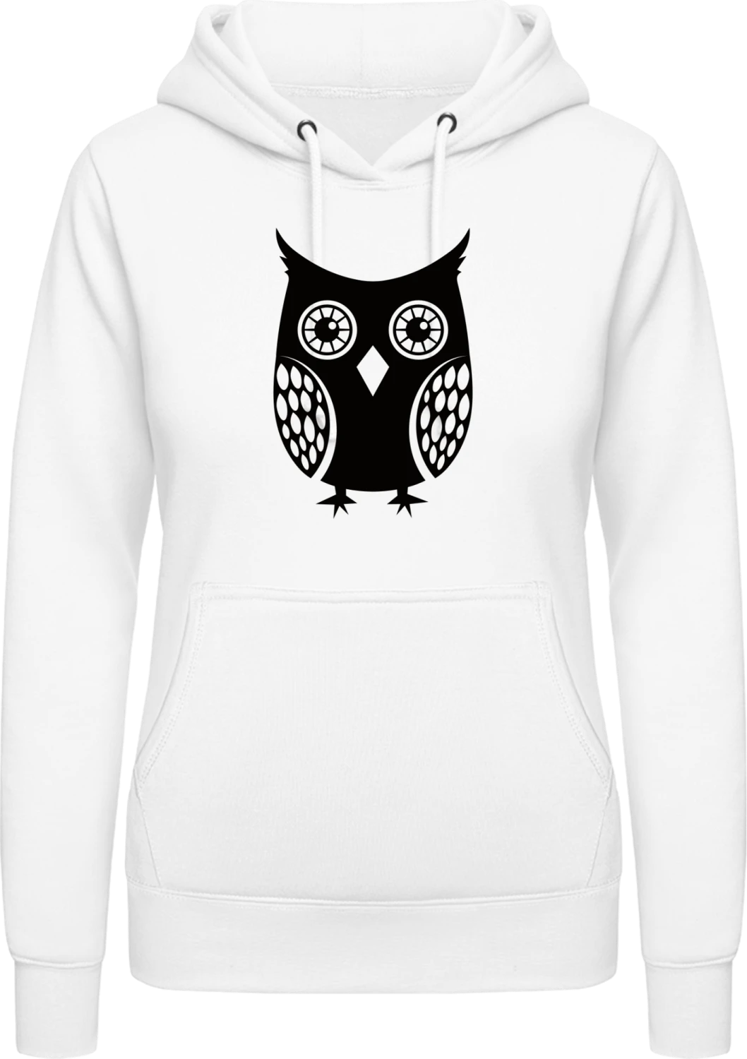 Night Owl - Arctic white AWDis ladies hoodie - Front