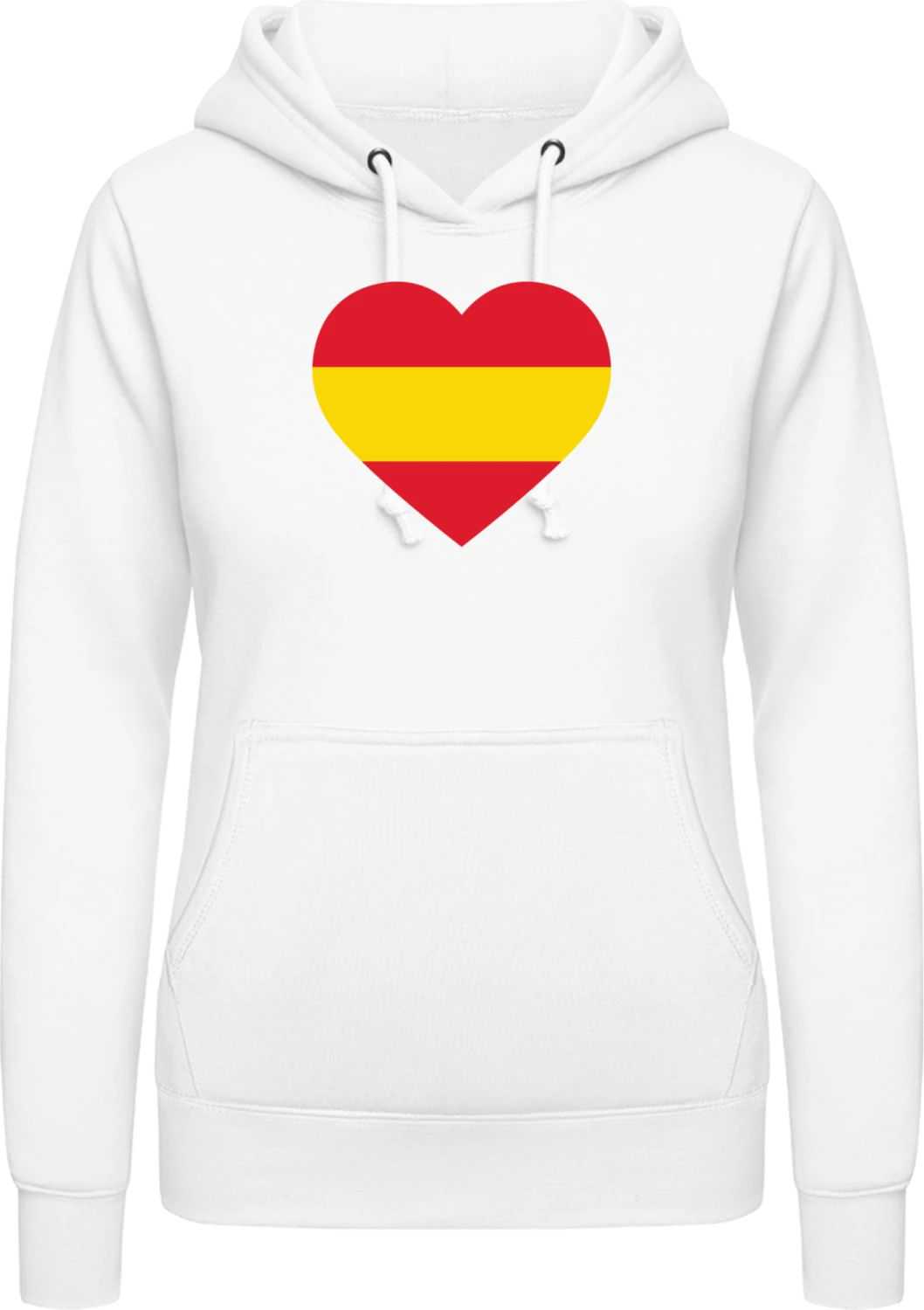 Spain Heart Flag - Arctic white AWDis ladies hoodie - Front