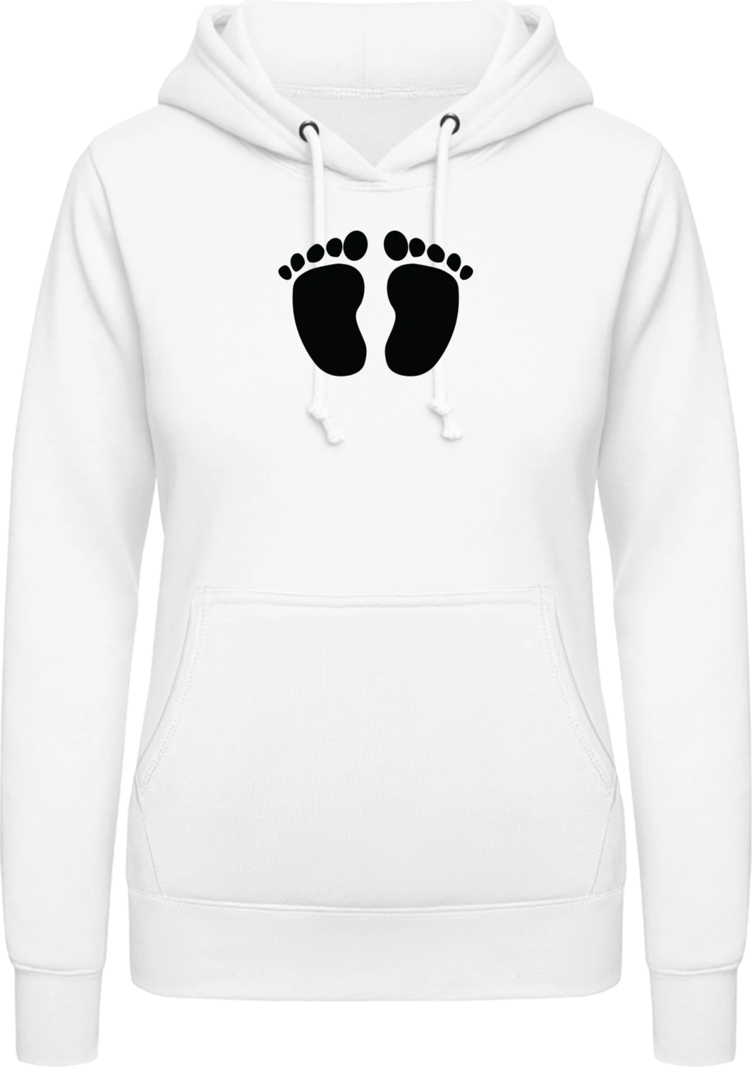 Baby Feet Logo - Arctic white AWDis ladies hoodie - Front